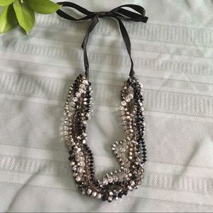 Ribbon Tie Multi Strand Necklace